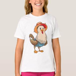 T-shirt Poulet en fermier avec Casquette