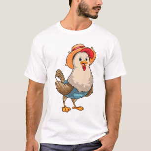 T-shirt Poulet en fermier avec Casquette