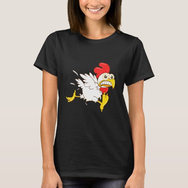 T-shirt Poulet en fuite effrayé (Devant)