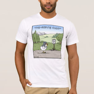 T-shirt Poulet en liberté Poulet drôle Dessin animé de pou