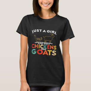 T-shirt Poulet Et Chèvre Juste Une Fille Qui Aime Poulet E