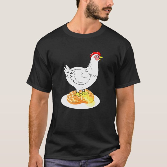 T-shirt Poulet et gaufres (Devant)