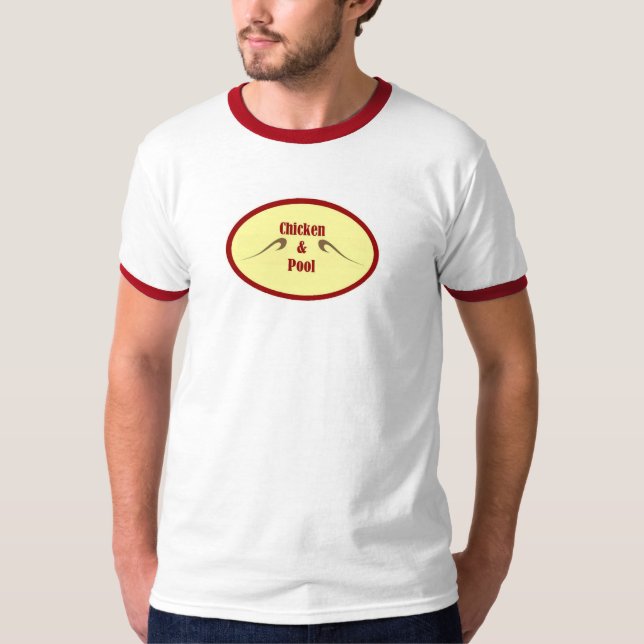 T-shirt Poulet et piscine (Devant)