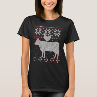 T-shirt Poulet Et Vache Vilain Grotte De Noël