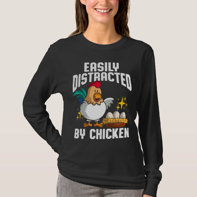 T-shirt Poulet facilement distrait (Devant)