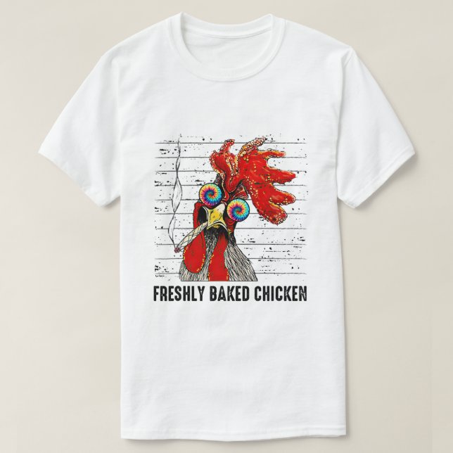 T-shirt Poulet fraîchement cuit Fabriquant Fun Fumer Poule (Design devant)