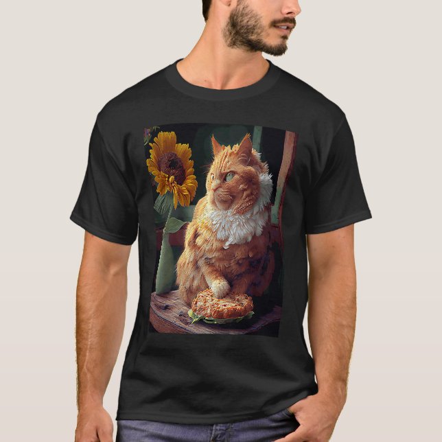 T-shirt Poulet frit au tournesol de chat (Devant)