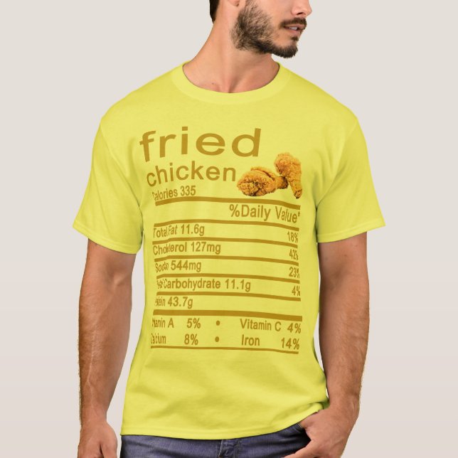 T-shirt poulet frit Nutrition Faits Drôle Thanksgiving (Devant)