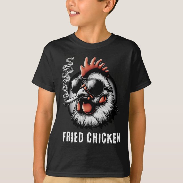 T-shirt Poulet Frit Sungles Fumant de l'Herbe Funny  (Devant)