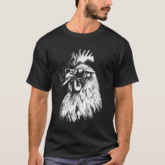 T-shirt Poulet fumant cigarette (Devant)