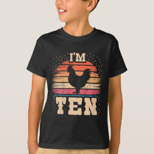 T-shirt Poulet Garçon Fille Anniversaire 10 Ans 10ème Poul