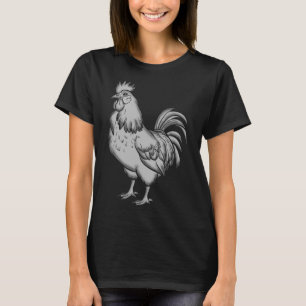 T-shirt Poulet Gris, Robinet, Coq