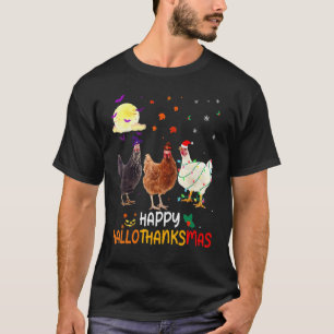 T-shirt Poulet Halloween et joyeux Noël Joyeux Hallot