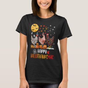 T-shirt Poulet Happy HalloThanksMas  Halloween Thanksgivin