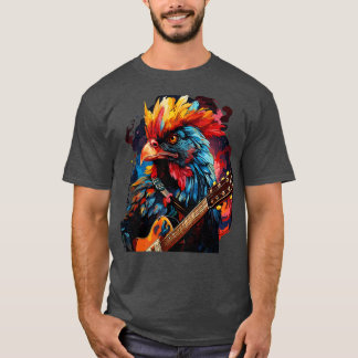 T-shirt Poulet Jouant de la guitare