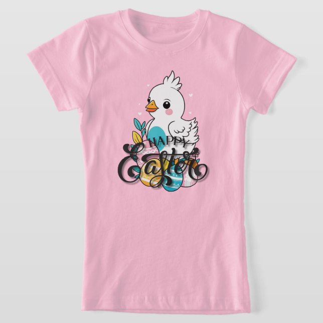 T-Shirt Poulet Joyeuses Pâques (Poser)