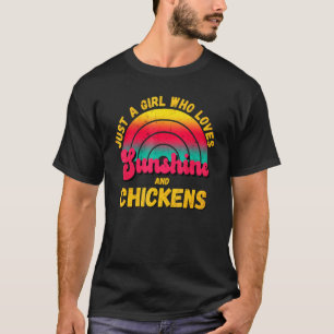T-shirt Poulet Juste Une Fille Qui Aime Le Soleil Et Le Po
