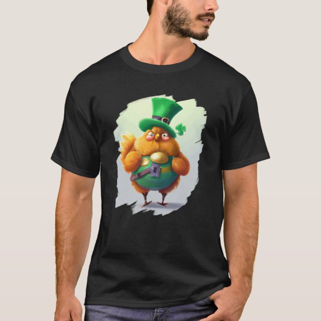 T-shirt Poulet Leprechaun St Patricks Day Poulet  2 (Devant)