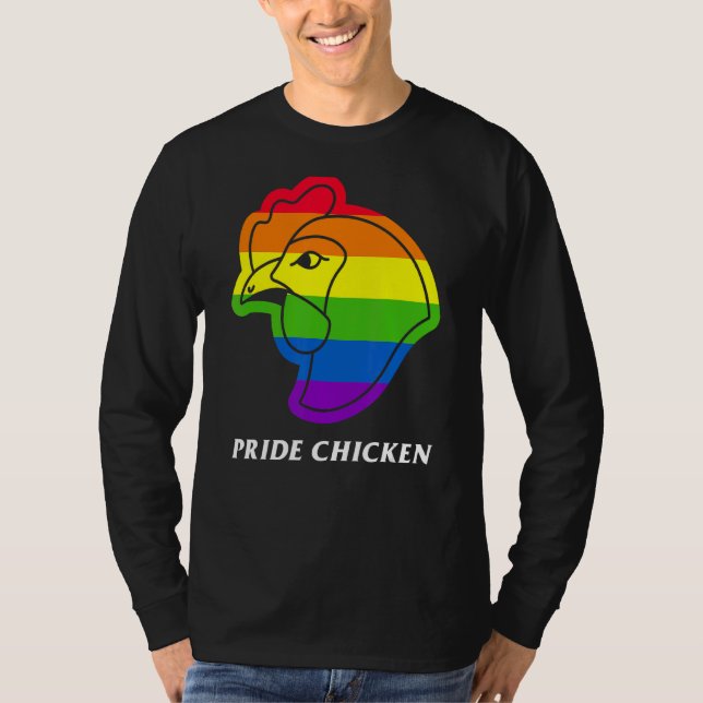 T-shirt Poulet Lgbt Pun Frit Arc-en-ciel Drapeau Buffle (Devant)