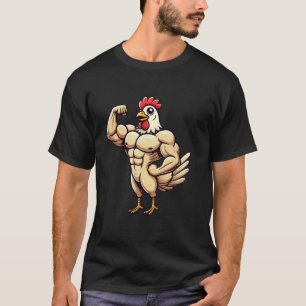 T-shirt Poulet Musclé Powerlifting Musculation Gym Wo