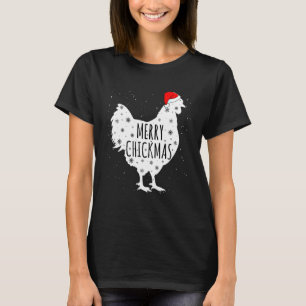 T-shirt Poulet Noël Joyeux Chickmas Chapeau de Père Noël P