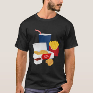 T-shirt Poulet Nugget Fries Soda Meal Restauration rapide