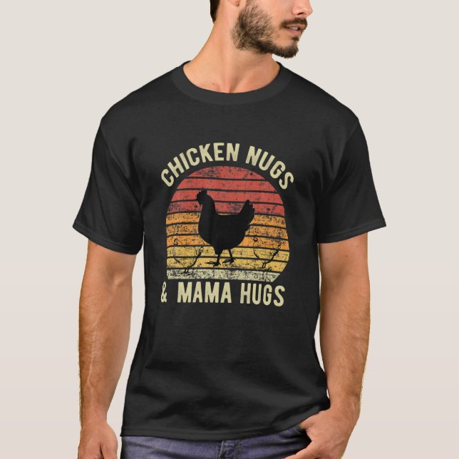 T-shirt Poulet Nugs Et Mama Hugs Drôle Poulet Maman (Devant)