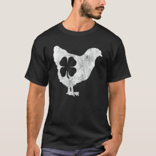 T-shirt Poulet Oiseau Poule Shamrock Fête de la Saint-Patr