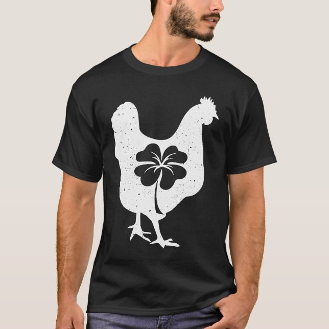 T-shirt Poulet Oiseau Poule Trèfle St Patrick Saint Pa (Devant)