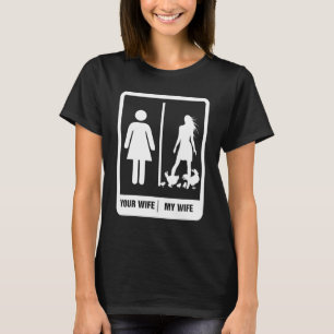 T-shirt Poulet Papa Drôle Fête des pères Rooster Ma femme 