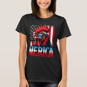 T-shirt Poulet Patriotique Drapeau USA Merica Poulet 4 Jui