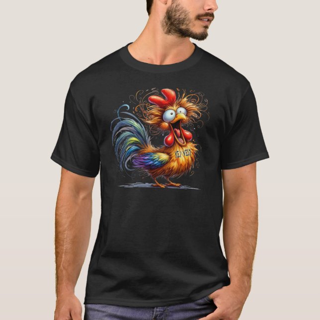 T-shirt Poulet petit ayant un ajustement. (Devant)