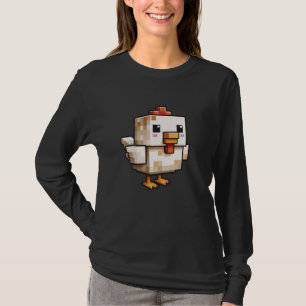 T-shirt Poulet Pixel Amusant Amateur de Jeux Rétro
