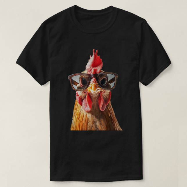 T-shirt Poulet Portant des lunettes de soleil Graphic Funn (Design devant)