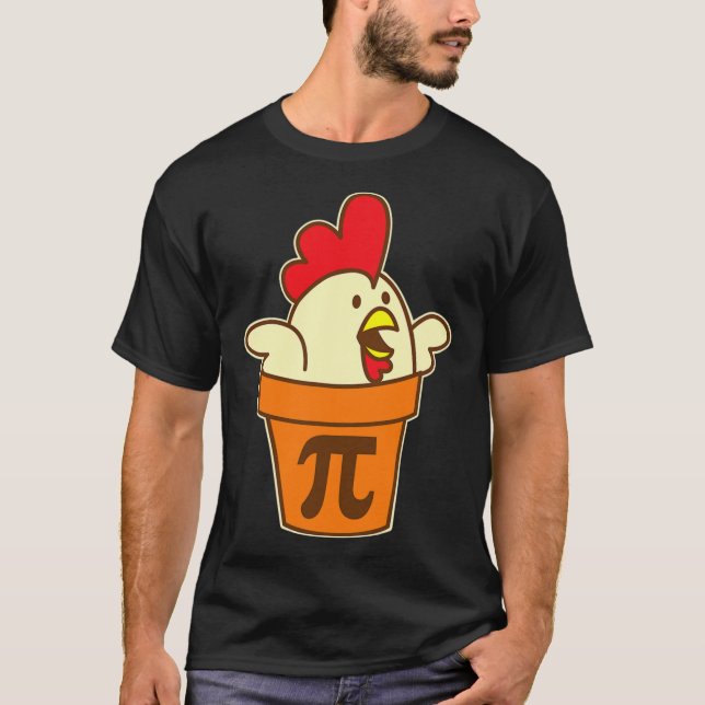 T-shirt Poulet Pot Pi Geek Pie Mathématiques Pun amusant (Devant)