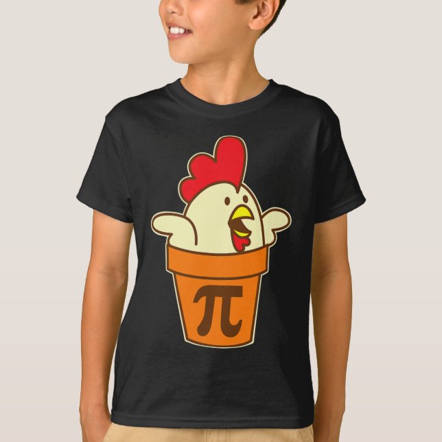 T-shirt Poulet Pot Pi Geek Pie Mathématiques Pun amusant (Devant)