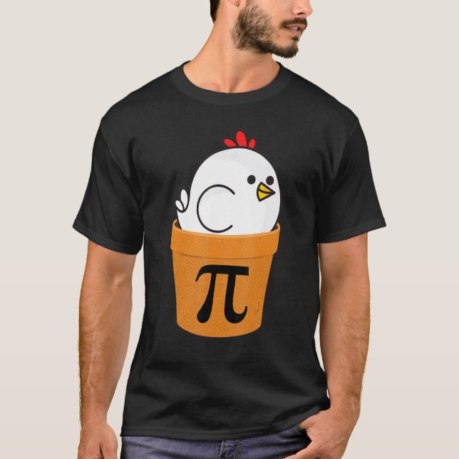 T-shirt Poulet Pot Pi  Journee drôle de maths  1 (Devant)