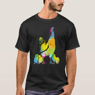 T-shirt Poulet Poule Poussins Aviculteur Style Rétro Toile