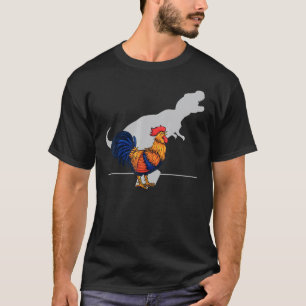 T-shirt Poulet qui chante T Rex Dinosaures Animal Fermier 