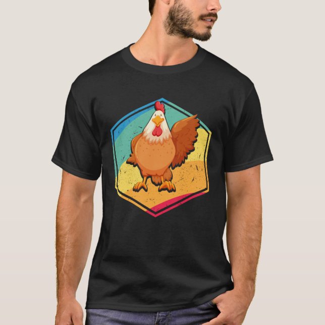 T-shirt Poulet rétro (Devant)