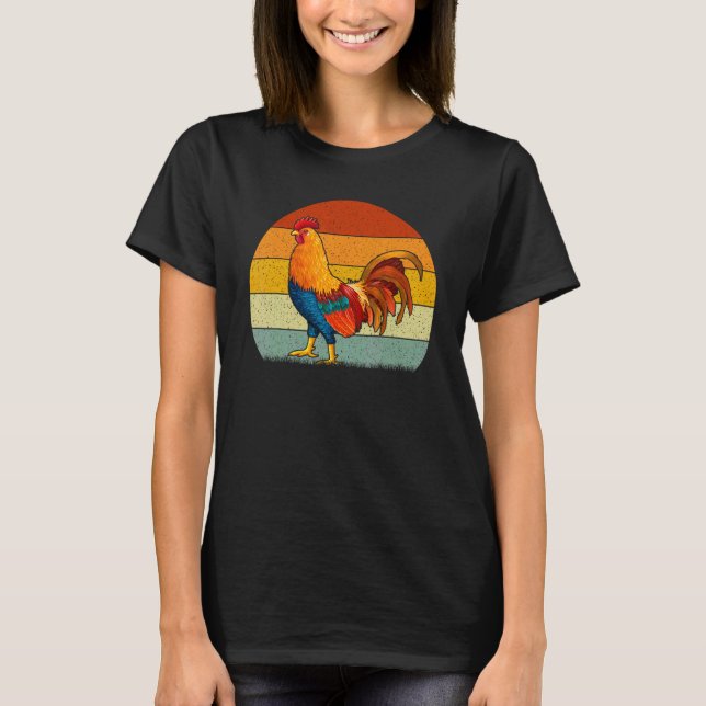 T-shirt Poulet Rétro Style Vintage (Devant)