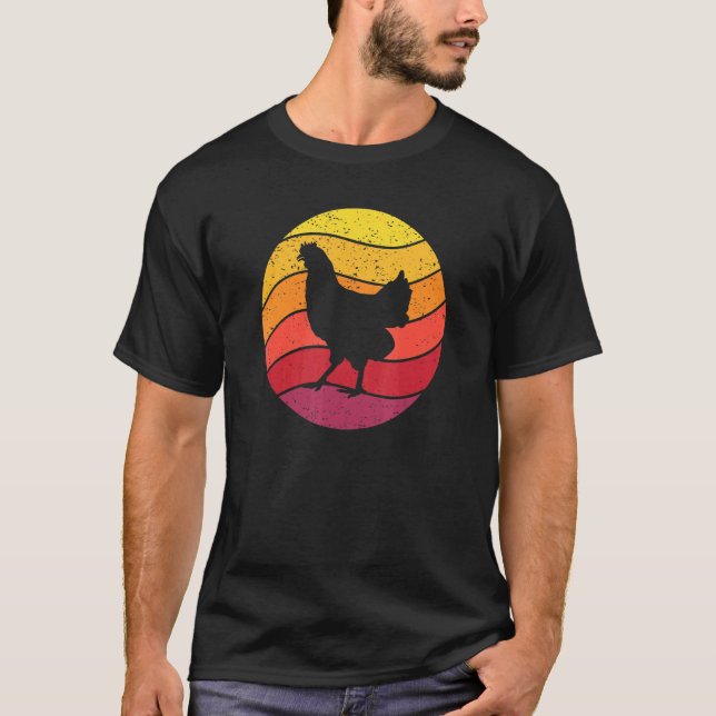 T-shirt Poulet Rétro Style Vintage  1 (Devant)