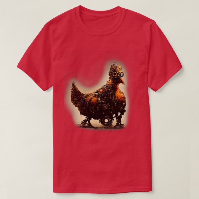 T-shirt Poulet Robotique Steampunk (Design devant)