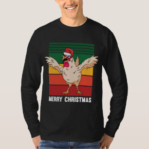 T-shirt Poulet Santa Chapeau Joyeux Pajama de Noël Funny A