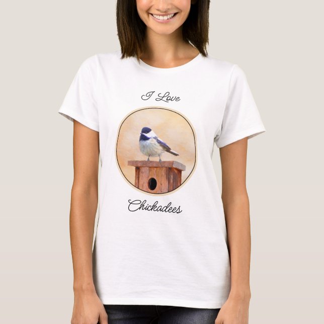 T-shirt Poulet sur la peinture d'oiseaux Art original (Devant)