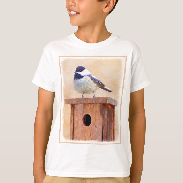 T-shirt Poulet sur la peinture d'oiseaux Art original (Devant)