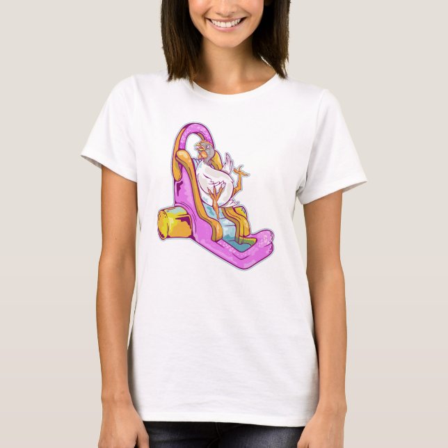 T-shirt Poulet sur un toboggan (Devant)