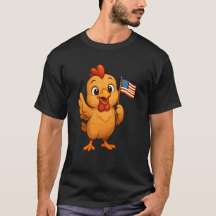 T-shirt Poulet USA Drapeau 4 juillet Jour de l'Indépendanc
