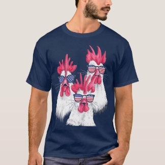 T-shirt Poulet USA Drapeau drôle Amateurs de poulets Maman