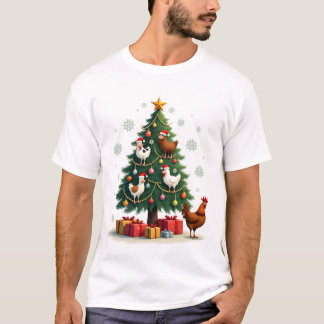 T-shirt Poulet Vache Chèvre Cheval Ferme Animal Agriculteu